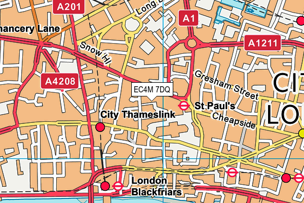 EC4M 7DQ map - OS VectorMap District (Ordnance Survey)