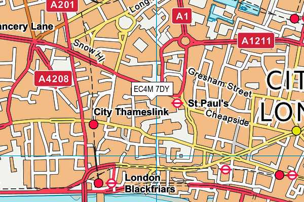 EC4M 7DY map - OS VectorMap District (Ordnance Survey)