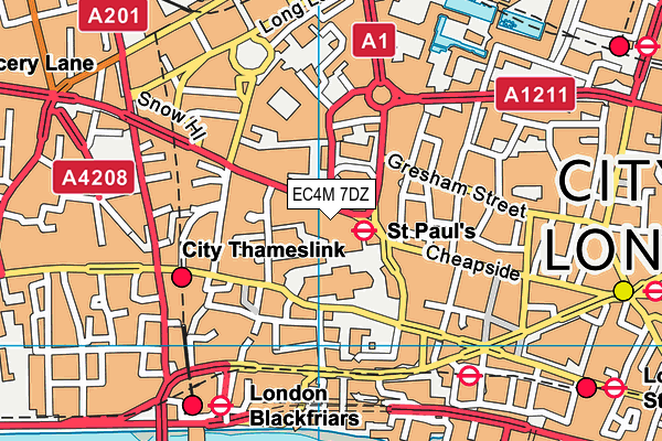 EC4M 7DZ map - OS VectorMap District (Ordnance Survey)