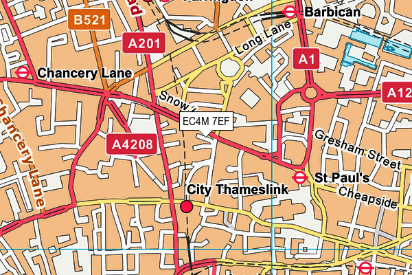 EC4M 7EF map - OS VectorMap District (Ordnance Survey)