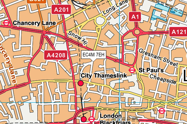 EC4M 7EH map - OS VectorMap District (Ordnance Survey)