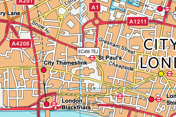 EC4M 7EJ map - OS VectorMap District (Ordnance Survey)