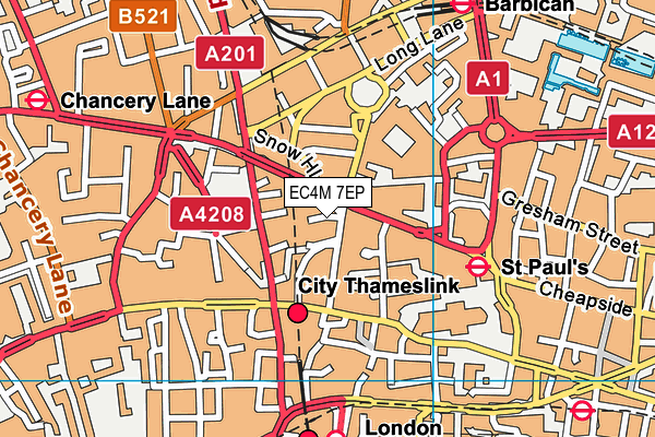 EC4M 7EP map - OS VectorMap District (Ordnance Survey)