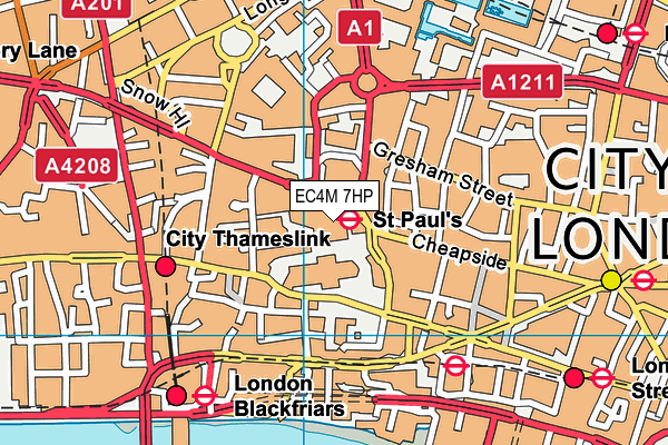 EC4M 7HP map - OS VectorMap District (Ordnance Survey)