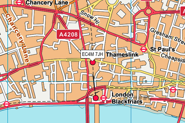 EC4M 7JH map - OS VectorMap District (Ordnance Survey)