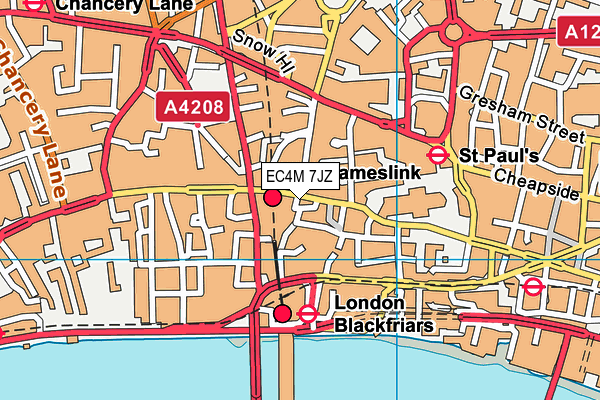 EC4M 7JZ map - OS VectorMap District (Ordnance Survey)