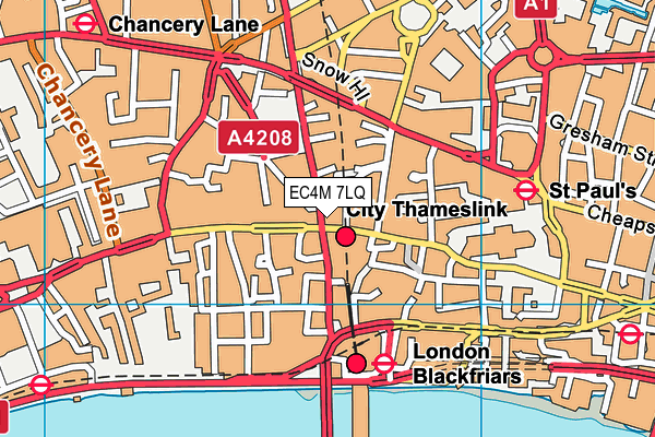 EC4M 7LQ map - OS VectorMap District (Ordnance Survey)