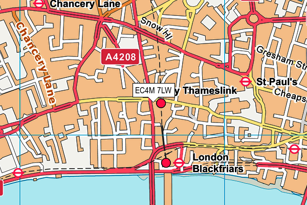 EC4M 7LW map - OS VectorMap District (Ordnance Survey)