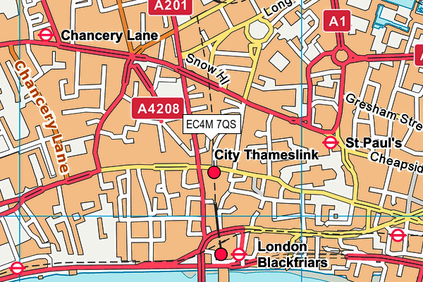 EC4M 7QS map - OS VectorMap District (Ordnance Survey)