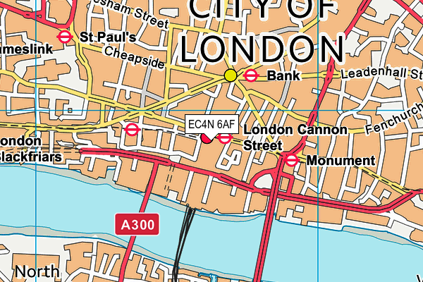 EC4N 6AF map - OS VectorMap District (Ordnance Survey)