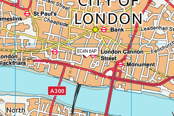 EC4N 6AP map - OS VectorMap District (Ordnance Survey)