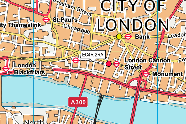 EC4R 2RA map - OS VectorMap District (Ordnance Survey)