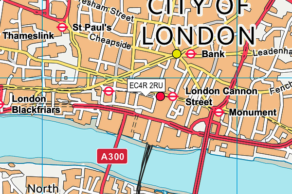 EC4R 2RU map - OS VectorMap District (Ordnance Survey)