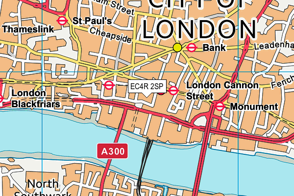 EC4R 2SP map - OS VectorMap District (Ordnance Survey)