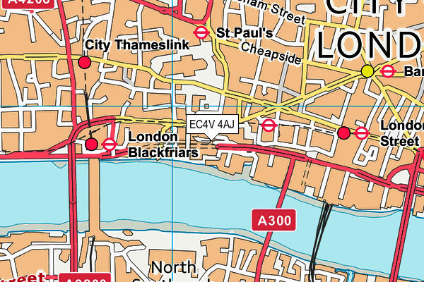 EC4V 4AJ map - OS VectorMap District (Ordnance Survey)