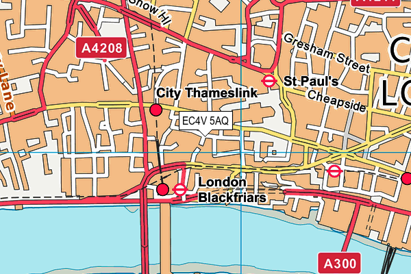 EC4V 5AQ map - OS VectorMap District (Ordnance Survey)