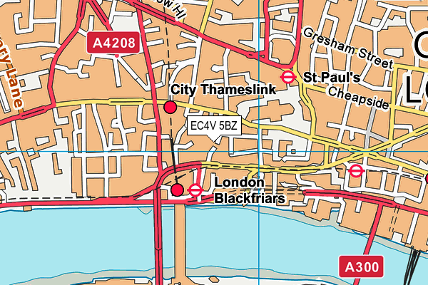 EC4V 5BZ map - OS VectorMap District (Ordnance Survey)