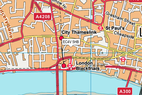 EC4V 5HB map - OS VectorMap District (Ordnance Survey)