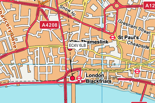 EC4V 6LB map - OS VectorMap District (Ordnance Survey)