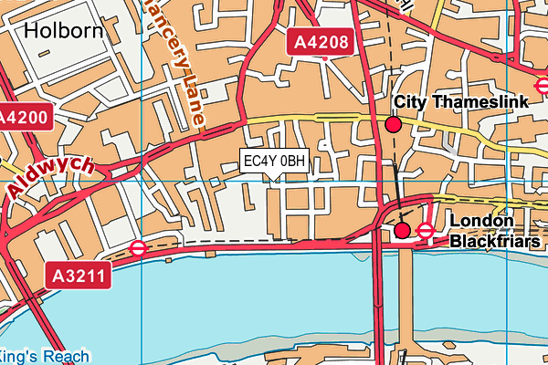 EC4Y 0BH map - OS VectorMap District (Ordnance Survey)