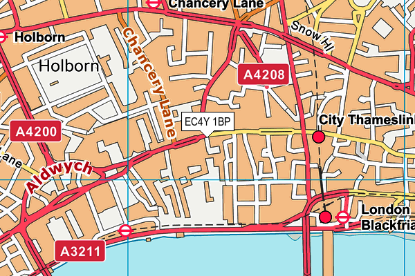 EC4Y 1BP map - OS VectorMap District (Ordnance Survey)