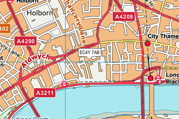 EC4Y 7AB map - OS VectorMap District (Ordnance Survey)