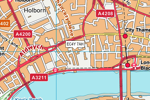 EC4Y 7AH map - OS VectorMap District (Ordnance Survey)