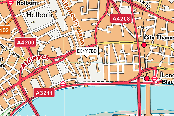 EC4Y 7BD map - OS VectorMap District (Ordnance Survey)