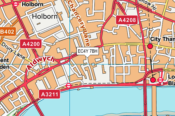 EC4Y 7BH map - OS VectorMap District (Ordnance Survey)