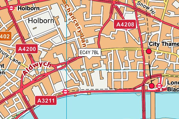 EC4Y 7BL map - OS VectorMap District (Ordnance Survey)