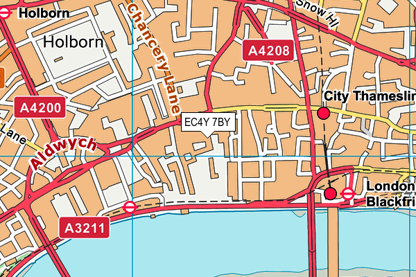 EC4Y 7BY map - OS VectorMap District (Ordnance Survey)
