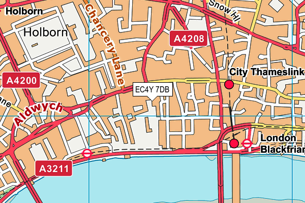 EC4Y 7DB map - OS VectorMap District (Ordnance Survey)