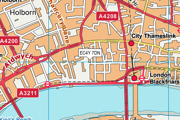 EC4Y 7DN map - OS VectorMap District (Ordnance Survey)