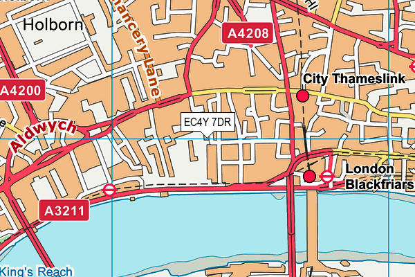 EC4Y 7DR map - OS VectorMap District (Ordnance Survey)