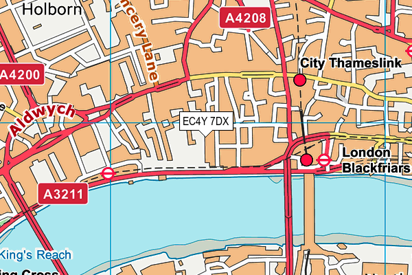 EC4Y 7DX map - OS VectorMap District (Ordnance Survey)