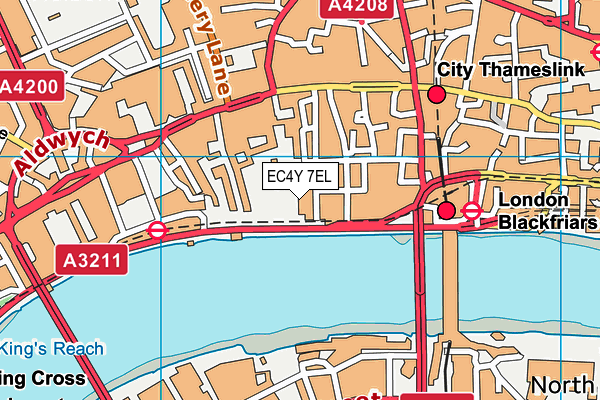 EC4Y 7EL map - OS VectorMap District (Ordnance Survey)