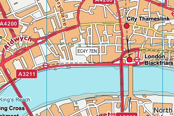 EC4Y 7EN map - OS VectorMap District (Ordnance Survey)