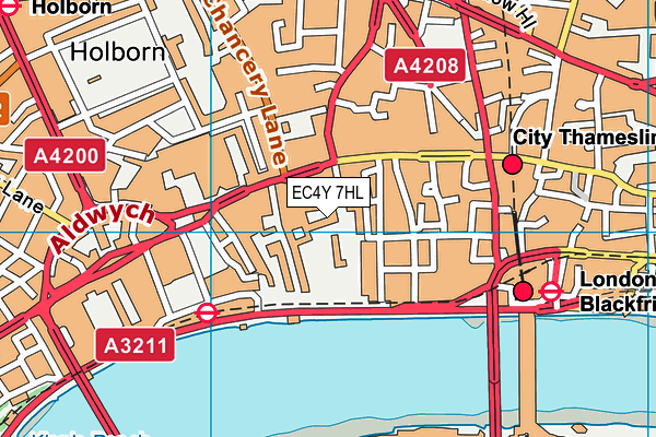 EC4Y 7HL map - OS VectorMap District (Ordnance Survey)