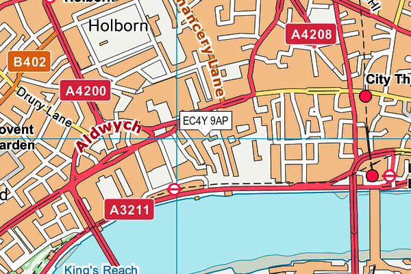 EC4Y 9AP map - OS VectorMap District (Ordnance Survey)