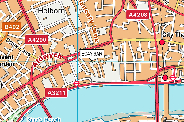 EC4Y 9AR map - OS VectorMap District (Ordnance Survey)