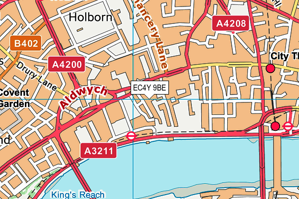 EC4Y 9BE map - OS VectorMap District (Ordnance Survey)