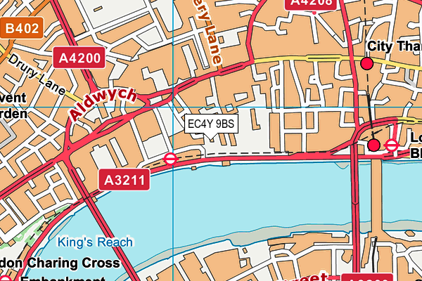 EC4Y 9BS map - OS VectorMap District (Ordnance Survey)