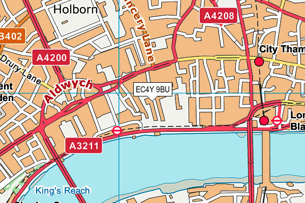 EC4Y 9BU map - OS VectorMap District (Ordnance Survey)