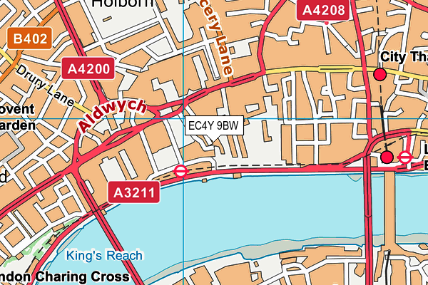 EC4Y 9BW map - OS VectorMap District (Ordnance Survey)