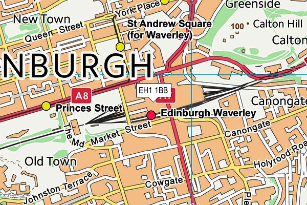 EH1 1BB map - OS VectorMap District (Ordnance Survey)