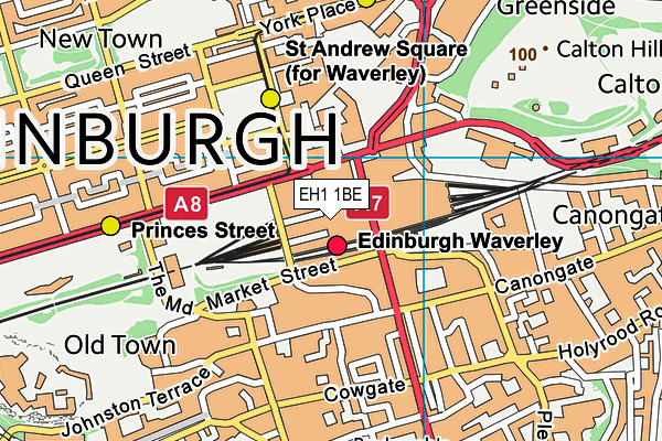 EH1 1BE map - OS VectorMap District (Ordnance Survey)