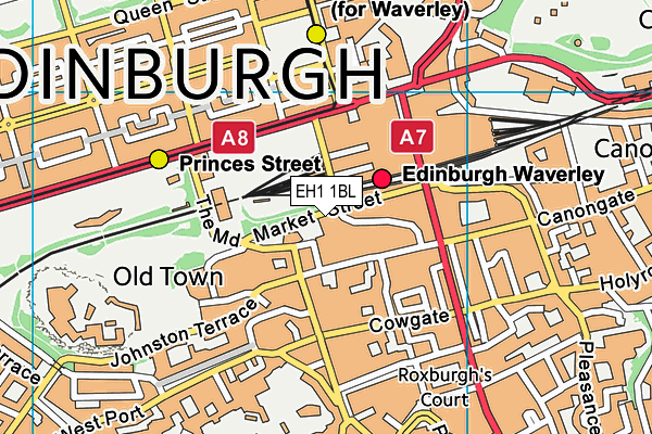 EH1 1BL map - OS VectorMap District (Ordnance Survey)