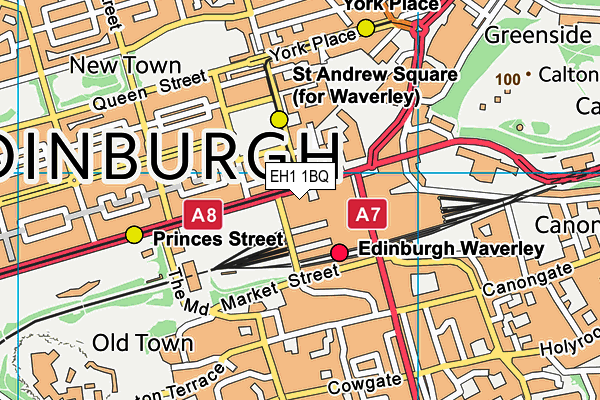 EH1 1BQ map - OS VectorMap District (Ordnance Survey)