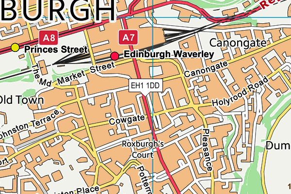 EH1 1DD map - OS VectorMap District (Ordnance Survey)