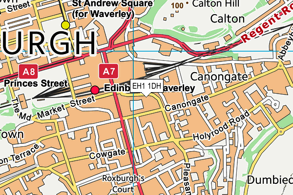 EH1 1DH map - OS VectorMap District (Ordnance Survey)